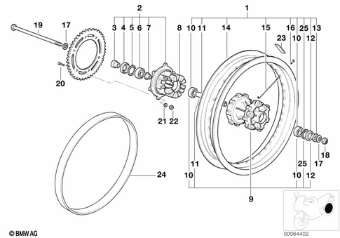 Wheels with Bearings for 1997 BMW-Motorrad F 650 ST #0