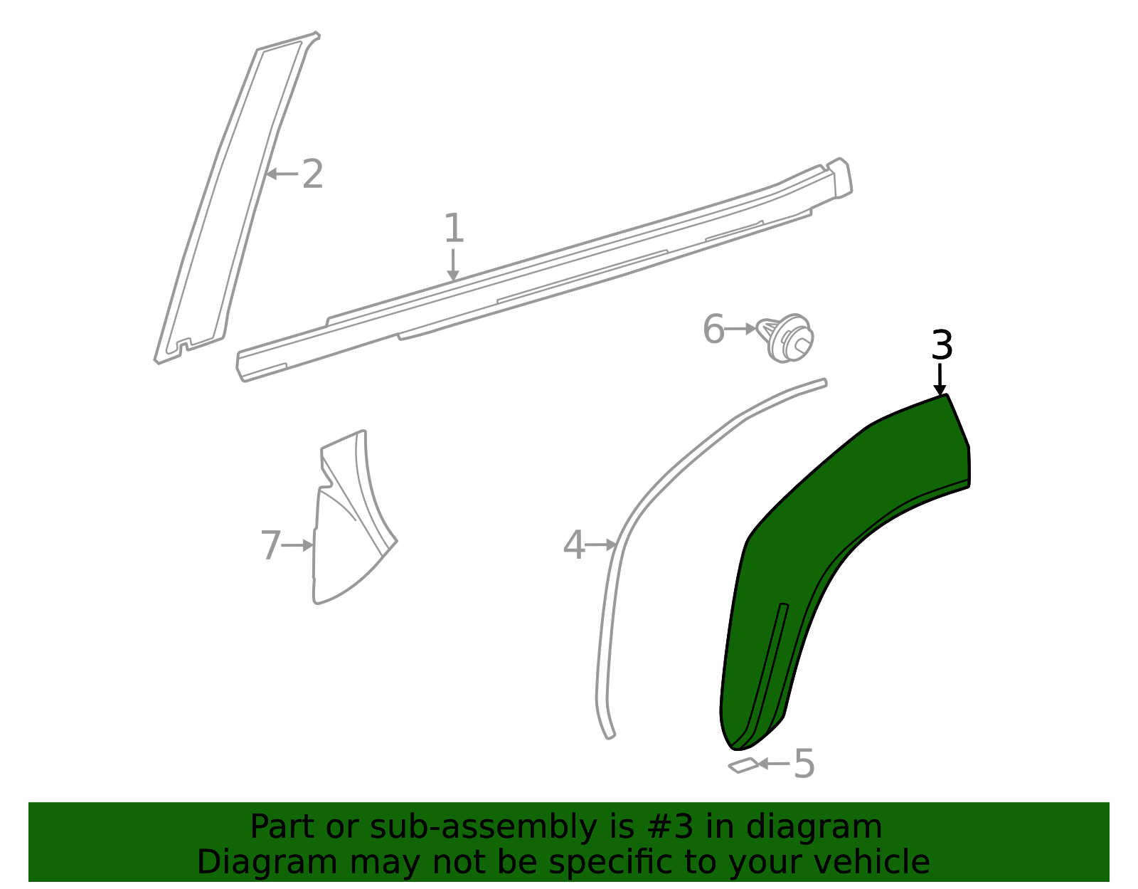 2025 Toyota 4Runner Wheel Arch Molding 75061-35010 | Sparks Parts