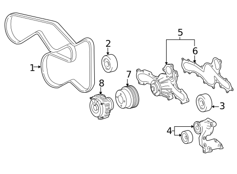 Belts & Pulleys for 2008 Toyota Tacoma #0