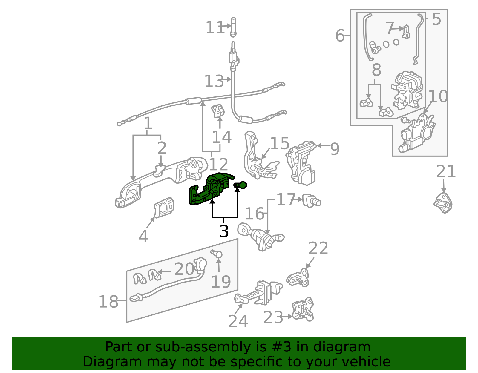 2003-2007 Honda Accord Exterior Door Handle Reinforcement 72170-SDA-A01 ...