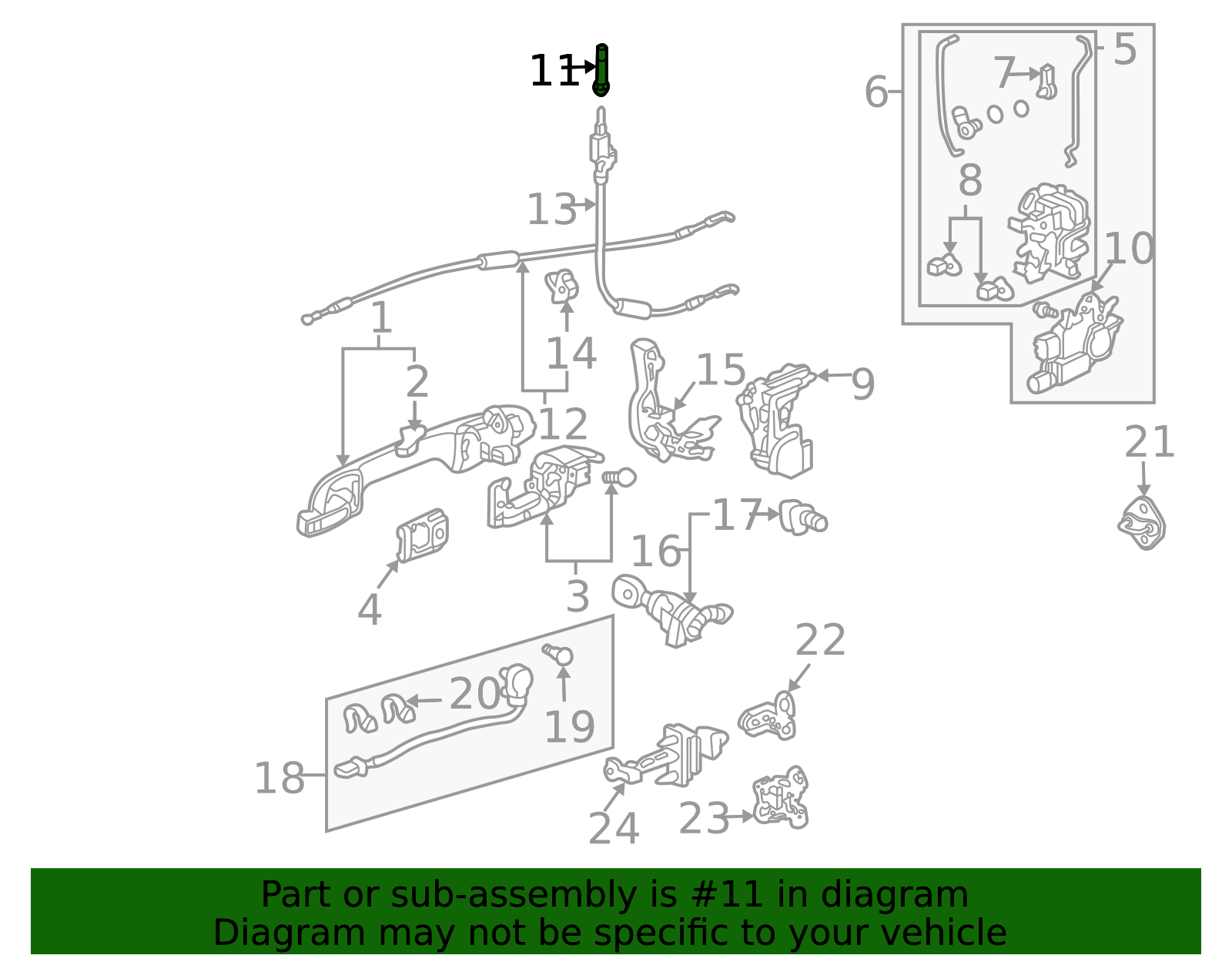 2003-2007 Honda Accord 03-07 Honda Accord (4D) Inside Door Lock