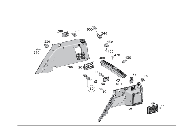 1666901900 - Trim and Lining: Trim, Load Compartment for Mercedes-Benz: GLE300d, GLE350, GLE400, GLE550e, GLE63 AMG, ML250, ML350, ML400, ML550, ML63 AMG Image image