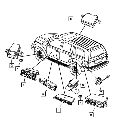 Keys, Modules and Engine Controllers for 2008 Dodge Durango #0