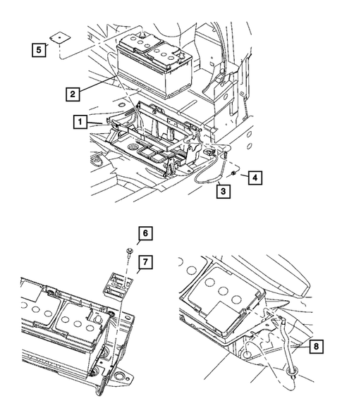 Battery Tray, Cables and Block Heaters for 2007 Dodge Charger #0