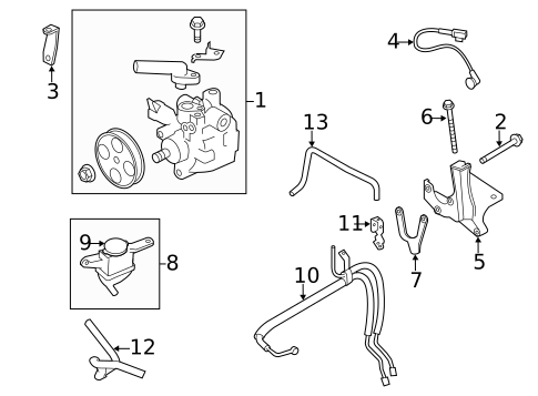 thumbnail interactive-video image 1 of Power Steering Pressure And Return Line Assembly For Subaru Impreza 1999-2001 2.2L 2.5L 1 of 5