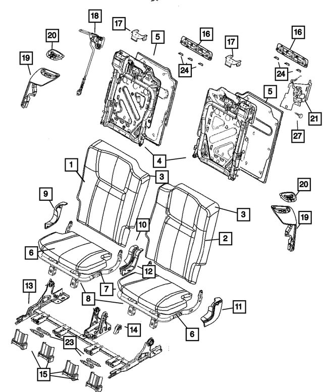 1QA53ZJ8AA - Interior Trim: Rear Seat Back Cover for Mopar Image