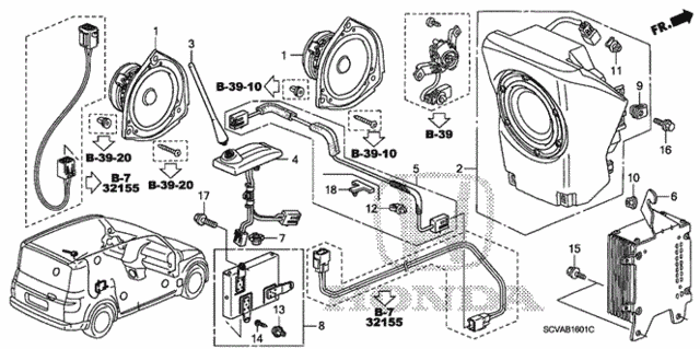 Radio Antenna - Speaker (2) for 2010 Honda Element #0