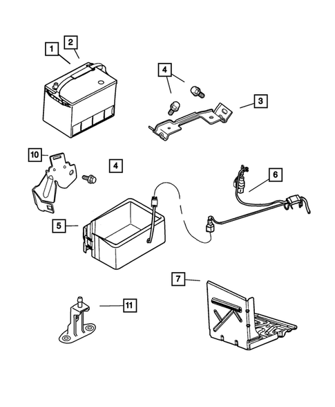 Battery Tray and Cables for 2002 Chrysler Concorde #0