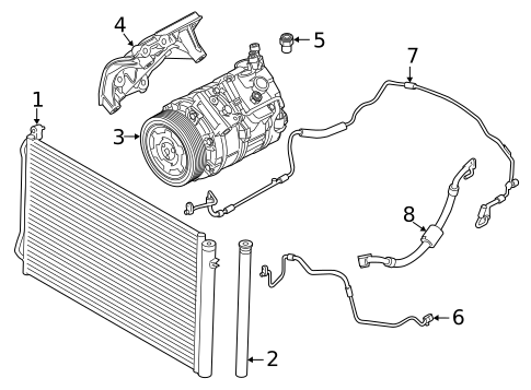 Condenser, Compressor & Lines for 2012 BMW 128i #1