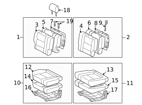 Rear Seat Components for 2005 Toyota Sequoia #1