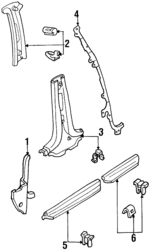 F7CZ5402344AAF - Body: Kick Panel Trim for Ford: Escort | Mercury: Tracer Image