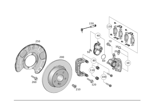 Rear Wheel Brake for 2014 Mercedes-Benz ML350 #0
