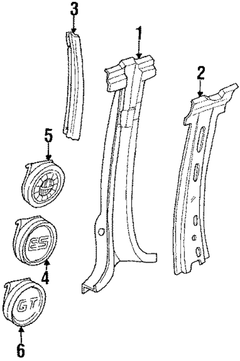 Center Pillar for 1996 Oldsmobile Cutlass Ciera #0