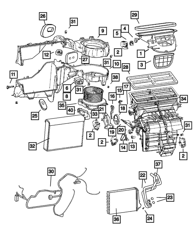 « 68017816AB – Air Conditioners and Heaters : Volet De Recirculation De Climatisation Levier pour Mopar Image »