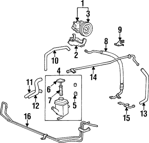 Pump & Hoses for 1997 Hyundai Sonata #0