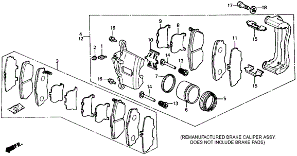 Front Brake Caliper (SI) for 1991 Honda Prelude #0