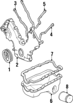 F5AZ6019A - Engine: Timing Cover for Ford: Crown Victoria, Thunderbird | Lincoln: Town Car | Mercury: Cougar, Grand Marquis Image