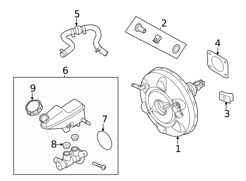 Master Cylinder - Components On Dash Panel for 2021 Hyundai Elantra #0