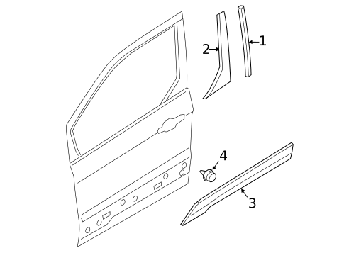Exterior Trim - Front Door for 2023 Ford Transit Connect #0