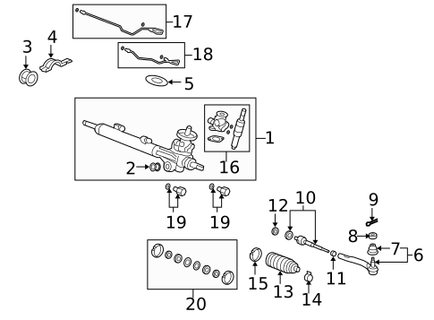 Steering Gear & Linkage for 2010 Acura ZDX #0