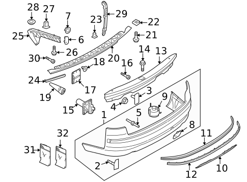 Bumper & Components - Rear for 2004 Audi A8 Quattro #0