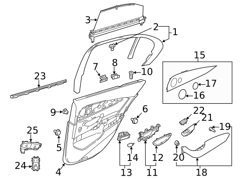 Interior Trim - Rear Door for 2020 Mercedes-Benz E450 #3