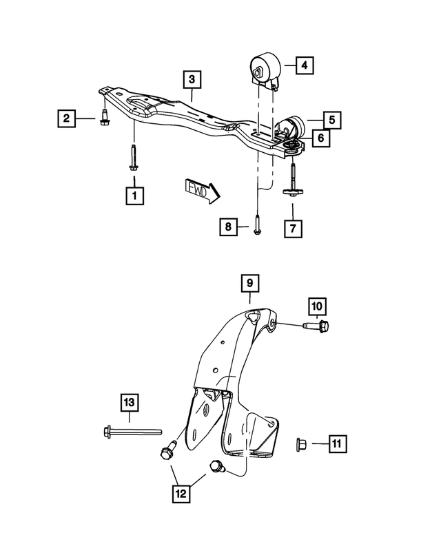 4721908AC - : Engine Mount Bracket, Front for Mopar Image