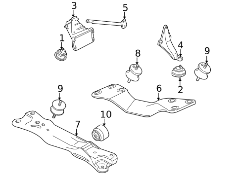 Engine & Trans Mounting for 2001 BMW 525i #0