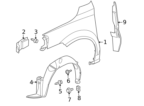 Fender & Components for 2006 Buick Terraza #0