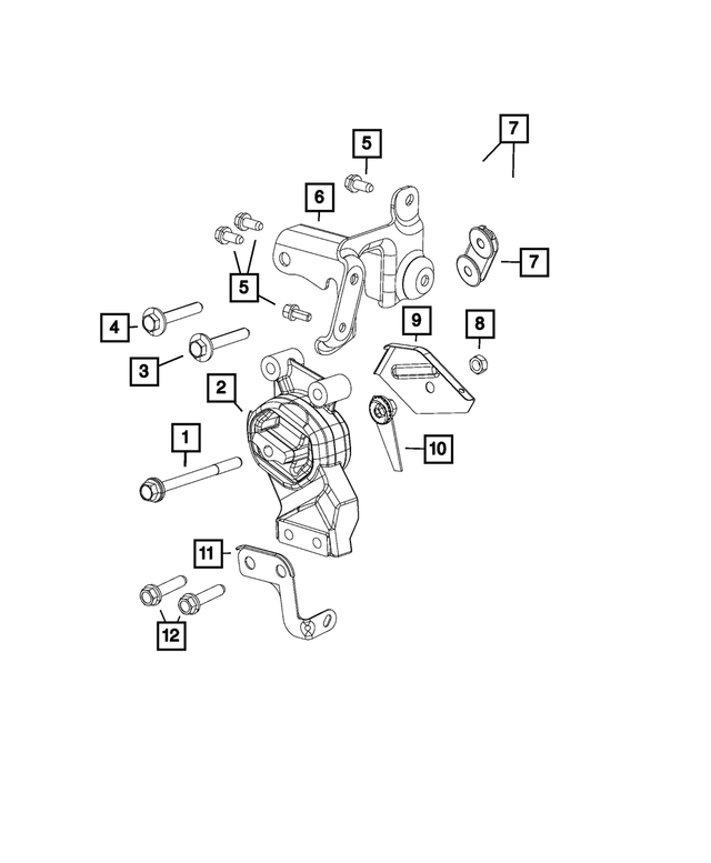 6101688 - Engine: Hex Lock Nut, Mounting for Mopar Image