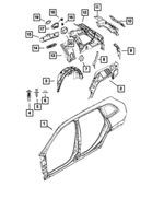 68209690AF - Body Sheet Metal Except Doors: Wheelhouse Shield, Right for Jeep: Cherokee Image