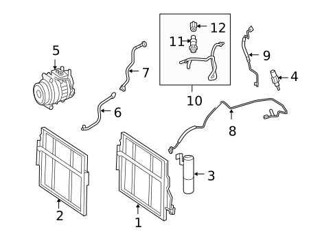 Condenser, Compressor & Lines for 2010 Mercedes-Benz CL 550 #0
