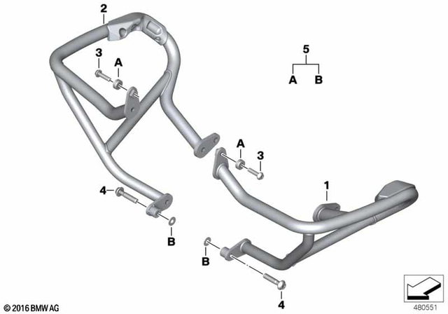 77148557608 - : Right Engine Protection Bar for BMW-Motorrad Image