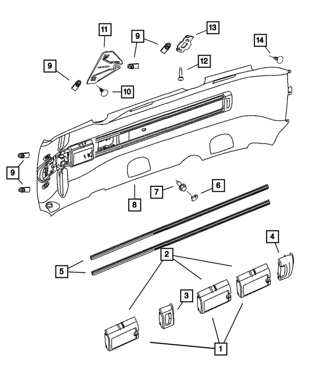 1AL551D1AJ - Instrument Panel and Radios and Consoles: Storage Bin for Mopar Image