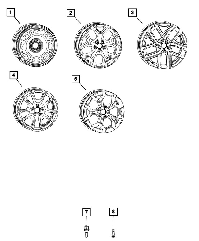 68621055AA - Wheels: Aluminum Wheel, Front Or Rear for Mopar Image image