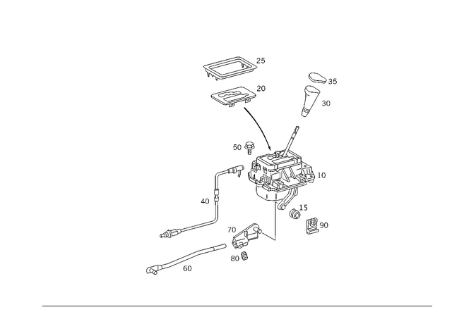 2022676910 - Gearshift Mechanism: Handle for Mercedes-Benz: C230, C280 Image image