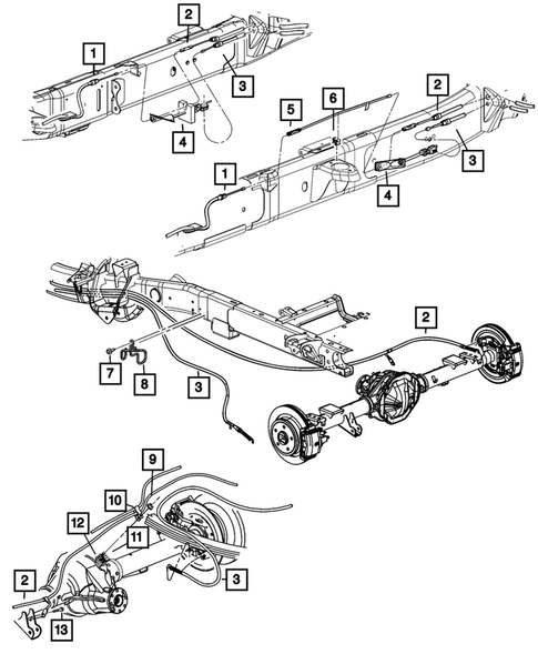 Parking Brake Lever, Cables, and Rear Disc Park Brake Assembly for 2016 Ram 3500 #0