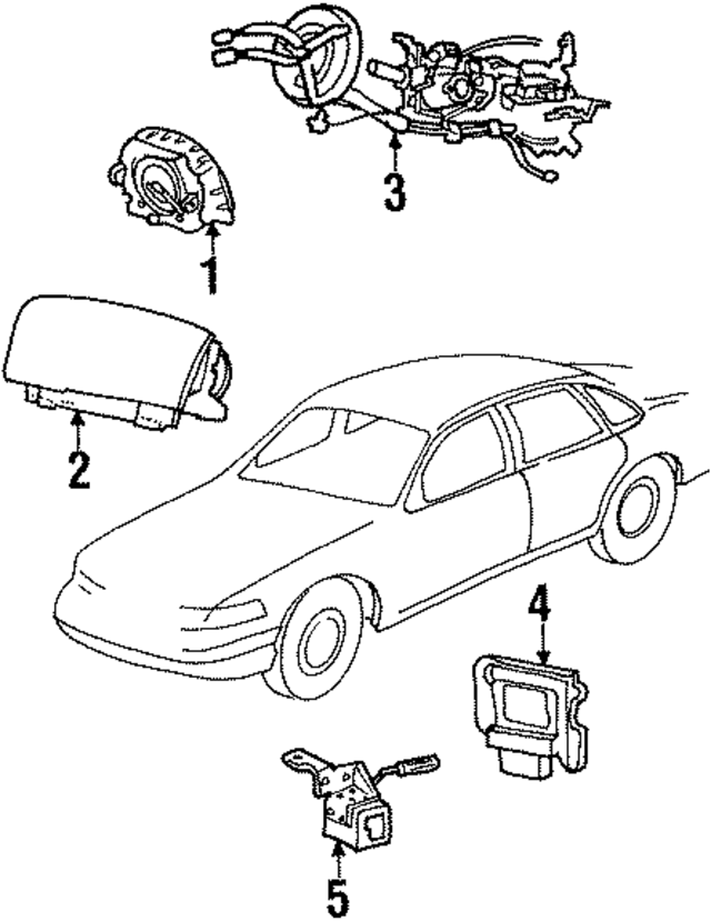 YW3Z54043B13AAA - Electrical: Driver Air Bag for Ford Image