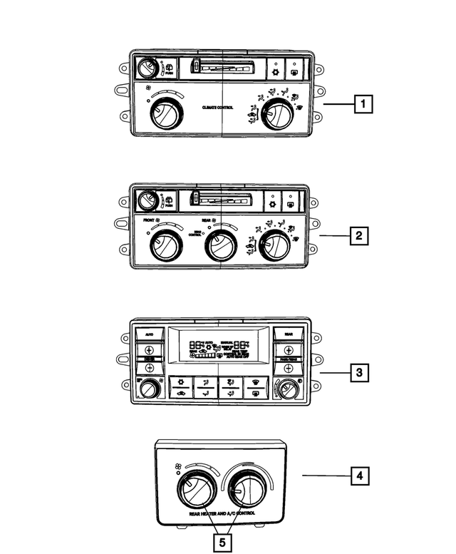 55057281AE - Air Conditioners and Heaters: A/c And Heater Control for Mopar Image