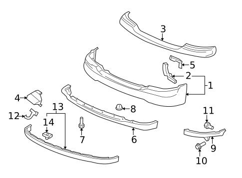 Bumper & Components - Front for 2003 GMC Yukon #0