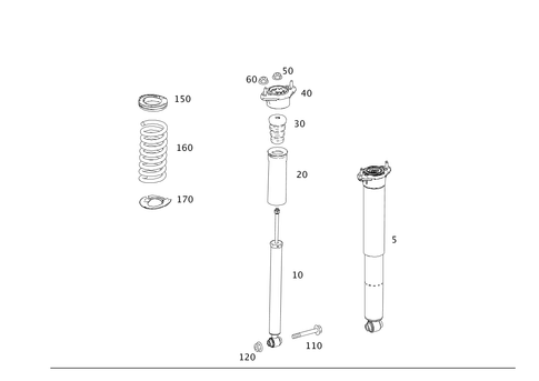 Rear Suspension Strut and Suspension Strut Mount for 2014 Mercedes-Benz C350 #0