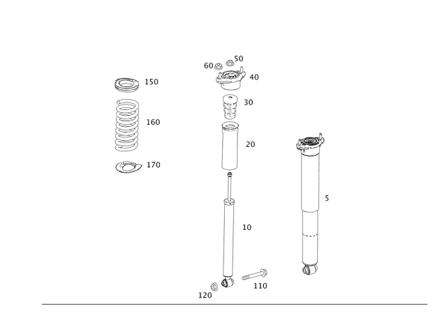204320013864 - : Shock Absorber for Mercedes-Benz Image