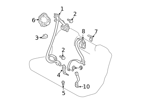 Rear Seat Belts for 2008 Lexus RX400h #0