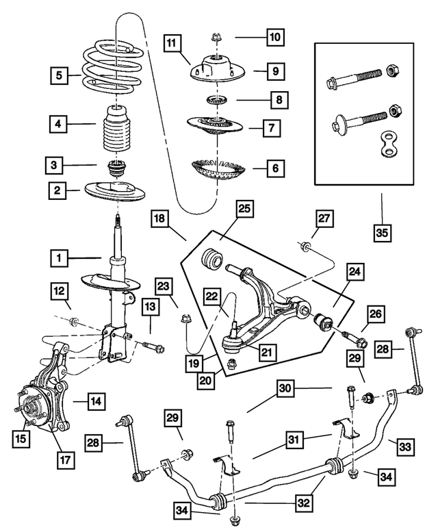 5066333AA - Front Suspension &amp; Drive: Strut Damper for Mopar Image