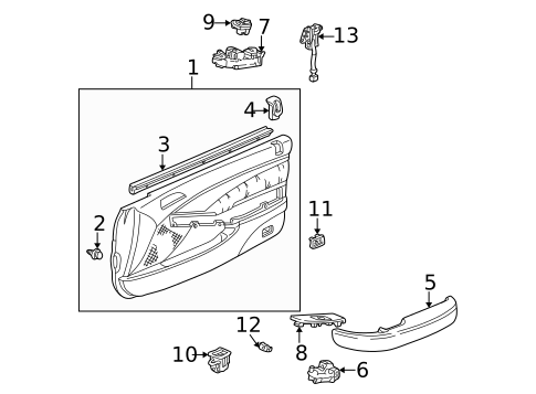 Interior Trim - Door for 2003 Acura CL #0