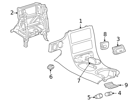 Front Console for 1998 Chevrolet Corvette #0