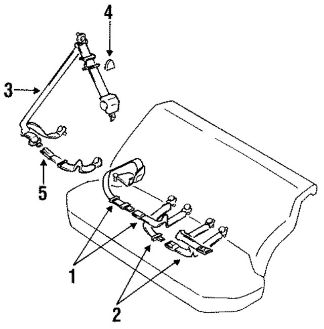 8882061A10 - : Rear Belt Assembly for Nissan Image