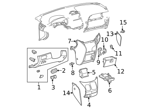 Instrument Panel Components for 2005 Toyota Sienna #1