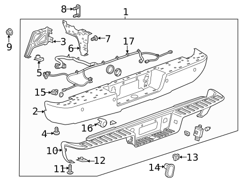 Bumper & Components - Rear for 2014 GMC Sierra 1500 #1