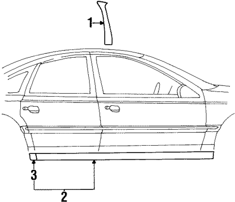 Exterior Trim - Pillars for 1998 Mercury Grand Marquis #0